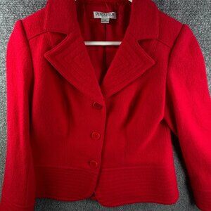 Pendleton Petite Women Blazer Small Red Wool Business Work 3 Button Adult